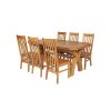 Country Oak 230cm Cross Leg Oval Table and 6 Chelsea Timber Seat Chairs - 8
