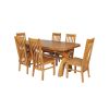 Country Oak 230cm Cross Leg Oval Table and 6 Chelsea Timber Seat Chairs - 9