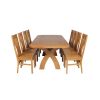 Country Oak 230cm Cross Leg Oval Table and 8 Chelsea Timber Seat Chairs - 3