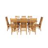 Country Oak 230cm Cross Leg Oval Table and 8 Chelsea Timber Seat Chairs - 4
