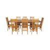 Country Oak 230cm Cross Leg Oval Table and 8 Chelsea Timber Seat Chairs - 5
