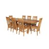 Country Oak 230cm Cross Leg Oval Table and 8 Chelsea Timber Seat Chairs - 6