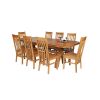 Country Oak 230cm Cross Leg Oval Table and 8 Chelsea Timber Seat Chairs - 2
