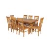 Country Oak 230cm Cross Leg Oval Table and 8 Chelsea Timber Seat Chairs - 8