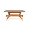 Country Oak 230cm Cross Leg Oval Table and 2 160cm Cross Leg Bench Set - 3