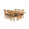 Country Oak 230cm Cross Leg Table and 6 Grasmere Brown Leather Chairs - SPRING SALE - 2
