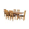 Country Oak 230cm Cross Leg Table and 6 Grasmere Brown Leather Chairs - SPRING SALE - 3