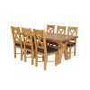 Country Oak 230cm Cross Leg Table and 6 Grasmere Brown Leather Chairs - SPRING SALE - 4