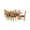 Country Oak 230cm Cross Leg Table and 6 Grasmere Brown Leather Chairs - SPRING SALE - 5