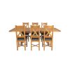Country Oak 230cm Cross Leg Table and 6 Grasmere Brown Leather Chairs - SPRING SALE - 6