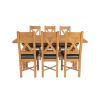 Country Oak 230cm Cross Leg Table and 6 Grasmere Brown Leather Chairs - SPRING SALE - 7