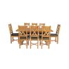 Country Oak 230cm Cross Leg Table and 8 Grasmere Brown Leather Chairs Set - SPRING SALE - 7
