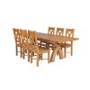 Country Oak 230cm Cross Leg Square Table and 6 Grasmere Timber Seat Chairs - 2