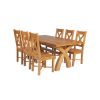Country Oak 230cm Cross Leg Square Table and 6 Grasmere Timber Seat Chairs - 4