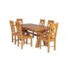 Country Oak 230cm Cross Leg Square Table and 6 Grasmere Timber Seat Chairs - 5