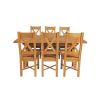 Country Oak 230cm Cross Leg Square Table and 6 Grasmere Timber Seat Chairs - 6