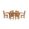 Country Oak 230cm Cross Leg Square Table and 6 Grasmere Timber Seat Chairs - 8