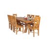 Country Oak 230cm Cross Leg Square Table and 8 Grasmere Timber Seat Chairs - 2