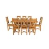 Country Oak 230cm Cross Leg Square Table and 8 Grasmere Timber Seat Chairs - 3
