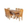 Country Oak 230cm Cross Leg Square Table and 8 Grasmere Timber Seat Chairs - 5