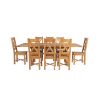 Country Oak 230cm Cross Leg Square Table and 8 Grasmere Timber Seat Chairs - 6