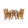 Country Oak 230cm Cross Leg Square Table and 8 Grasmere Timber Seat Chairs - 7