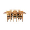 Country Oak 230cm Cross Leg Square Table and 6 Windermere Brown Leather Chairs - 6