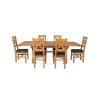 Country Oak 230cm Cross Leg Square Table and 6 Windermere Brown Leather Chairs - 8