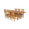 Country Oak 230cm Cross Leg Square Table and 6 Windermere Timber Seat Chairs - 2