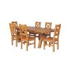 Country Oak 230cm Cross Leg Square Table and 6 Windermere Timber Seat Chairs - 3