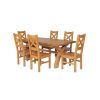 Country Oak 230cm Cross Leg Square Table and 6 Windermere Timber Seat Chairs - 4