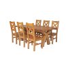 Country Oak 230cm Cross Leg Square Table and 6 Windermere Timber Seat Chairs - 5