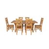 Country Oak 230cm Cross Leg Square Table and 6 Windermere Timber Seat Chairs - 7