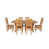 Country Oak 230cm Cross Leg Square Table and 6 Windermere Timber Seat Chairs - 7