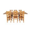 Country Oak 230cm Cross Leg Square Table and 6 Windermere Timber Seat Chairs - 8