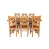 Country Oak 230cm Cross Leg Square Table and 6 Windermere Timber Seat Chairs - 9