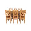 Country Oak 230cm Cross Leg Square Table and 6 Windermere Timber Seat Chairs - 9