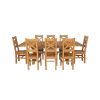 Country Oak 230cm Cross Leg Square Table and 8 Windermere Timber Seat Chairs - 5