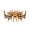 Country Oak 230cm Cross Leg Square Table and 8 Windermere Timber Seat Chairs - 6