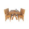 Country Oak 230cm Cross Leg Square Table and 8 Windermere Timber Seat Chairs - 7