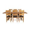 Country Oak 230cm Cross Leg Square Table and 6 Chester Brown Leather Chairs - 6