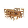 Country Oak 230cm Cross Leg Square Table and 6 Chester Timber Seat Chairs - 5