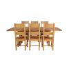 Country Oak 230cm Cross Leg Square Table and 6 Chester Timber Seat Chairs - 8