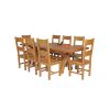 Country Oak 230cm Cross Leg Square Table and 8 Chester Timber Seat Chairs - 2