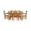 Country Oak 230cm Cross Leg Square Table and 8 Chester Timber Seat Chairs - 3