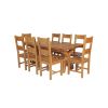Country Oak 230cm Cross Leg Square Table and 8 Chester Timber Seat Chairs - 4