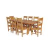 Country Oak 230cm Cross Leg Square Table and 8 Chester Timber Seat Chairs - 5