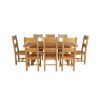 Country Oak 230cm Cross Leg Square Table and 8 Chester Timber Seat Chairs - 6