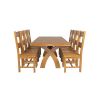 Country Oak 230cm Cross Leg Square Table and 8 Chester Timber Seat Chairs - 7
