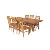 Country Oak 230cm Cross Leg Square Table and 6 Chelsea Timber Seat Chairs - 2